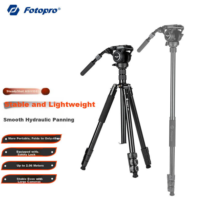 Fotopro A5i+MH-6S Professional Monopod with Hydraulic Head