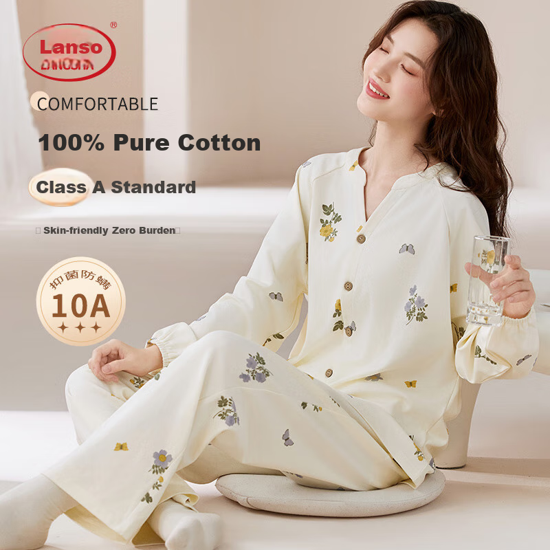 LangSha Baby Cotton Antibacterial Women's Pajamas