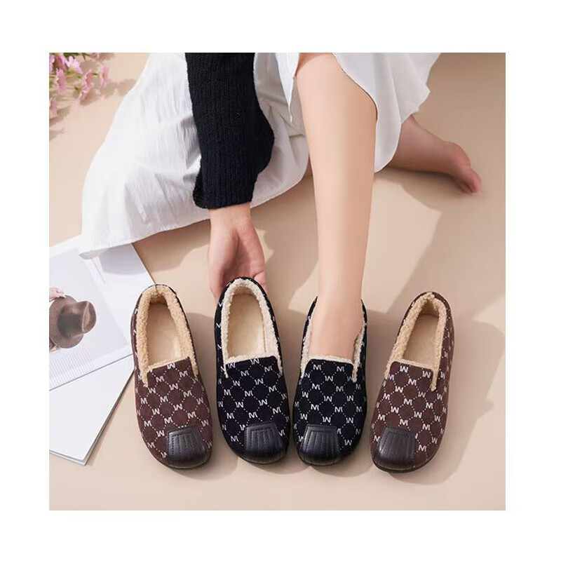 FOOTOPPO Women's Fleece-Lined Winter Loafers