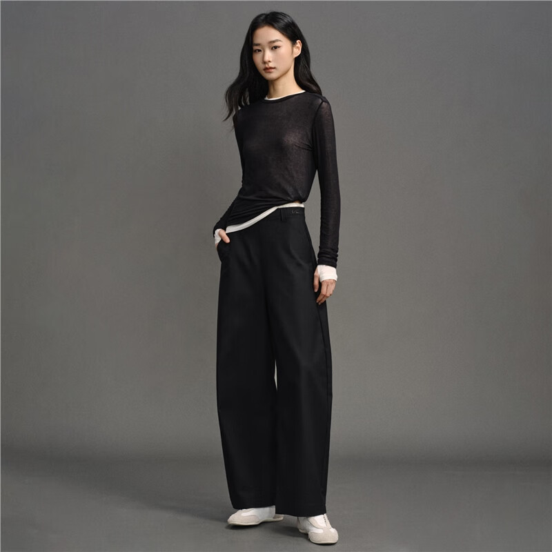 GIORDANO CONCEPTS Colorblock Wide Leg Embroidered Curv Pants