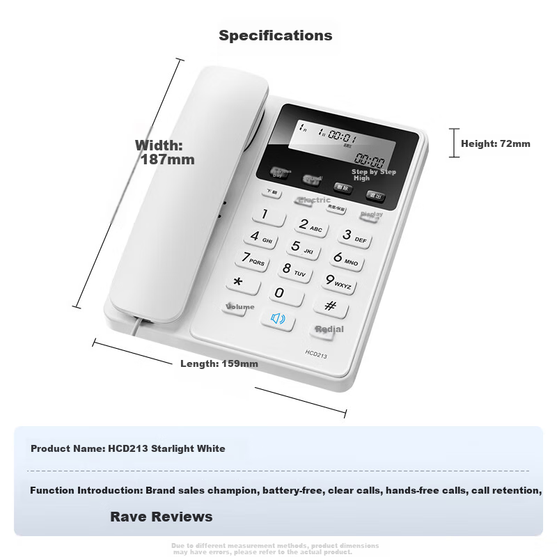 BBK Starlight White Landline Phone
