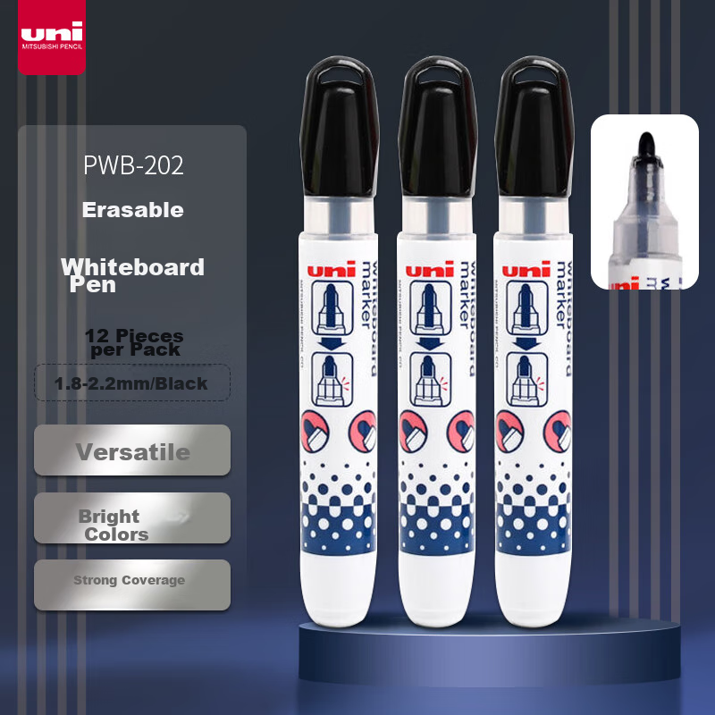 Uni Mitsubishi Whiteboard Pen 12-Pack