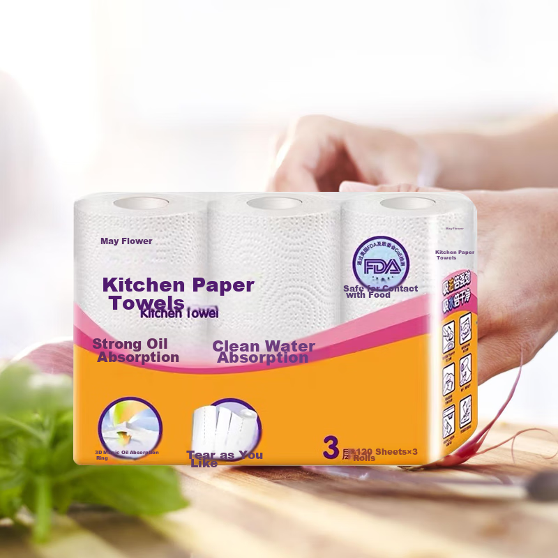 May Flower 3-Ply Kitchen Paper Towels