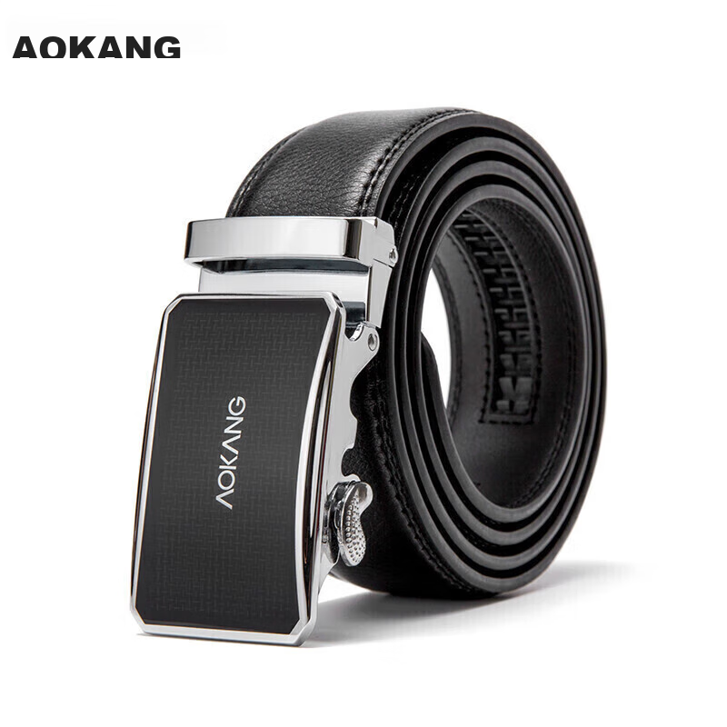Aokang Men's Classic Leather Belt with Automatic Buckle