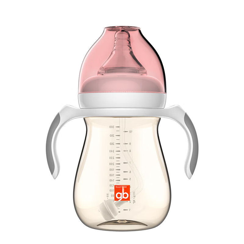 Gb PPSU Baby Bottle Wide-Neck with Handle & Straw Xiaohuomao Series