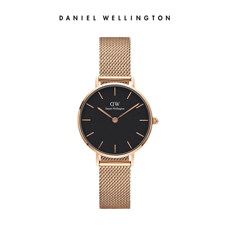 DanielWellington Ladies' Black Plate Rose Gold Watch