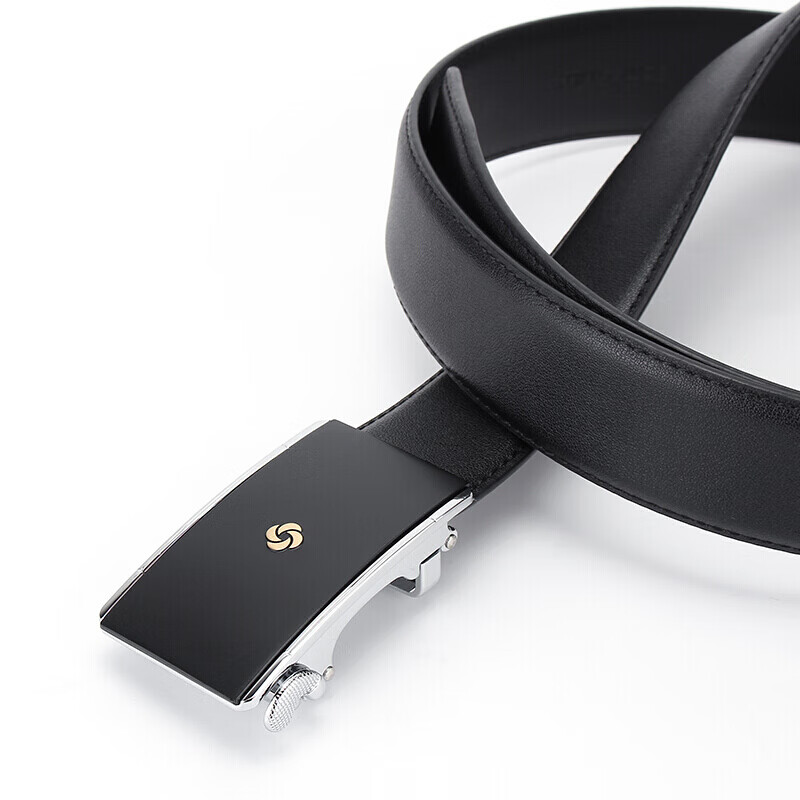 Samsonite Men's Leather Belt with Automatic Buckle