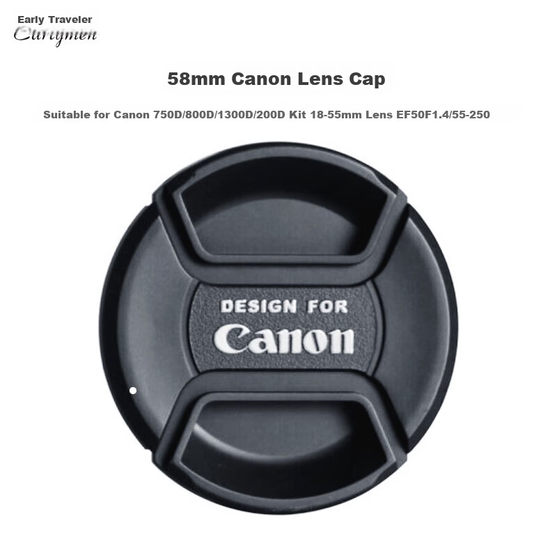 Earlymen 58mm Canon Lens Cap for 18-55mm Lenses