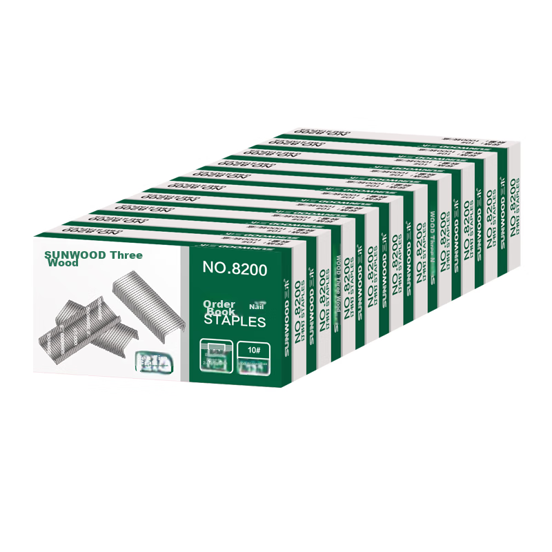 SUNWOOD 10# Staples, 1000 Pieces/Box, 10 Boxes