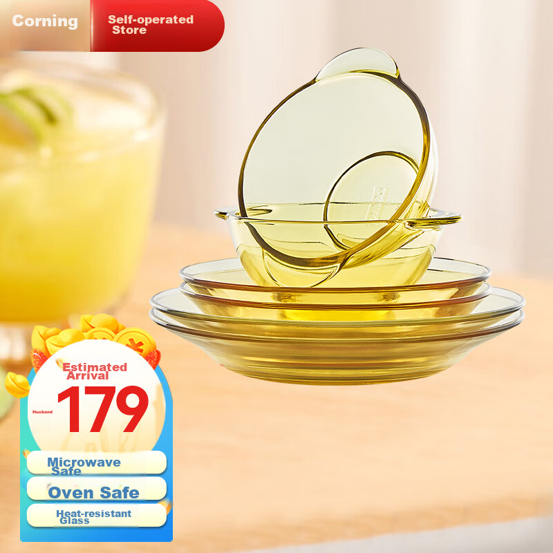Pyrex VISIONS Dinnerware Set - Heat-Resistant Glass Bowls and Plates