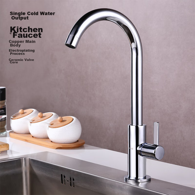 Larsd Copper Kitchen Faucet - Single Cold High-Arc