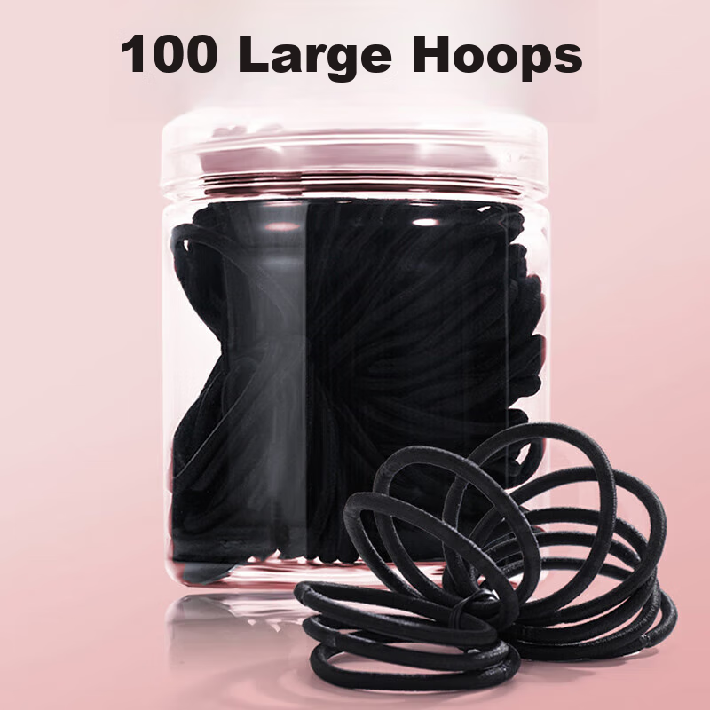 Chimera Bold Black Hair Ties 100-Pack