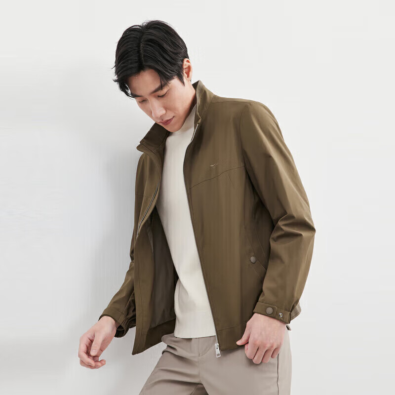 SEPTWOLVES Men's Stand-Up Collar Embroidered Jacket