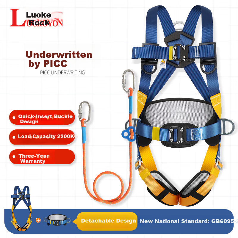 Locroyon 5-Point Safety Harness for High-Altitude Work