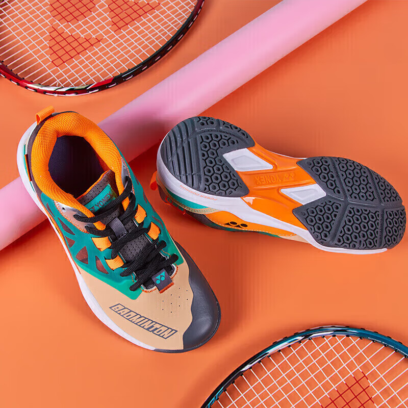 YONEX SHB620WCR Power Cushion Badminton Shoes, Beige, Size 44 (Wide Fit)