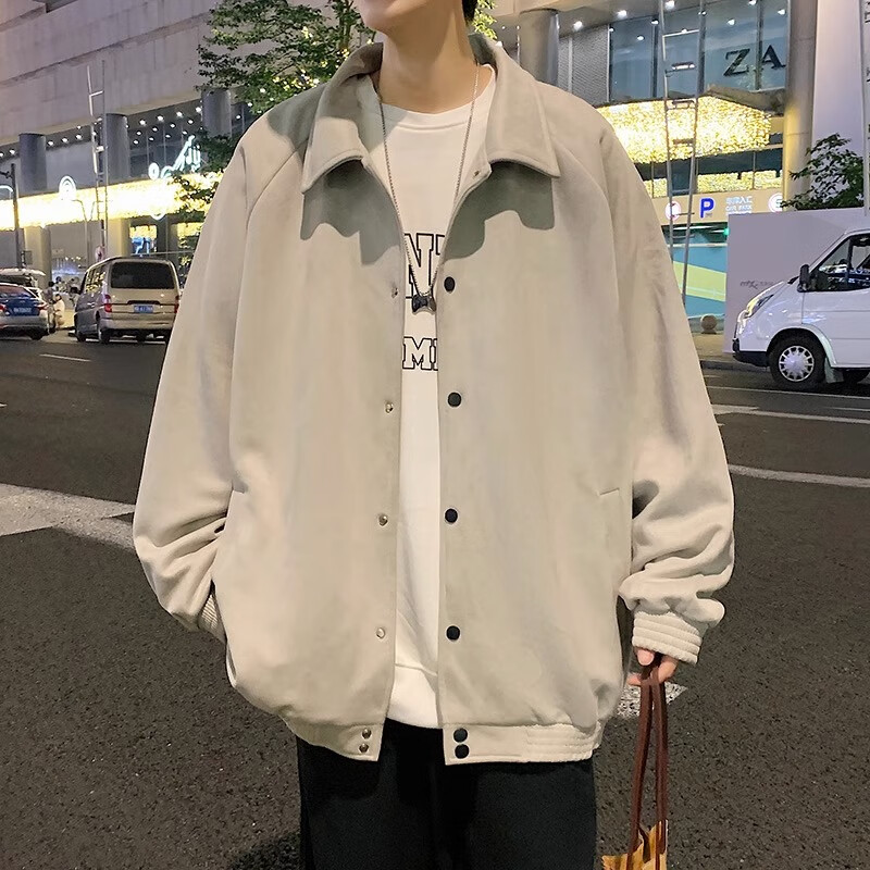 Dingfengbaoluo Men's Suede Jacket