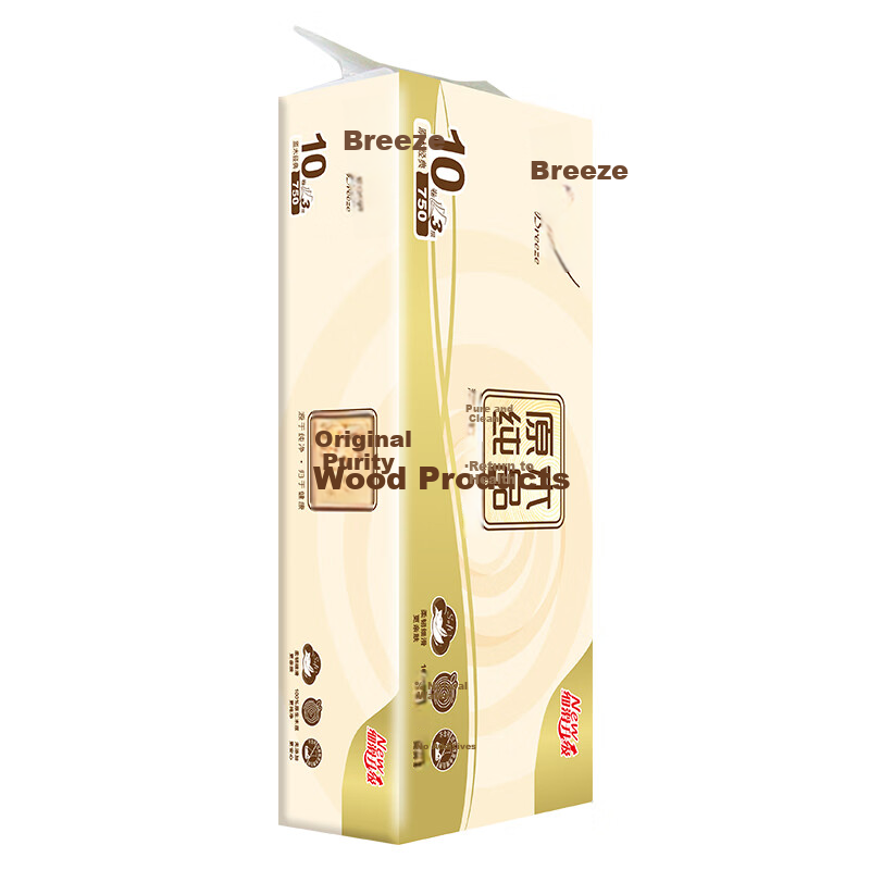 Qingfeng Coreless Toilet Paper - Natural Wood Pure, 4-Ply
