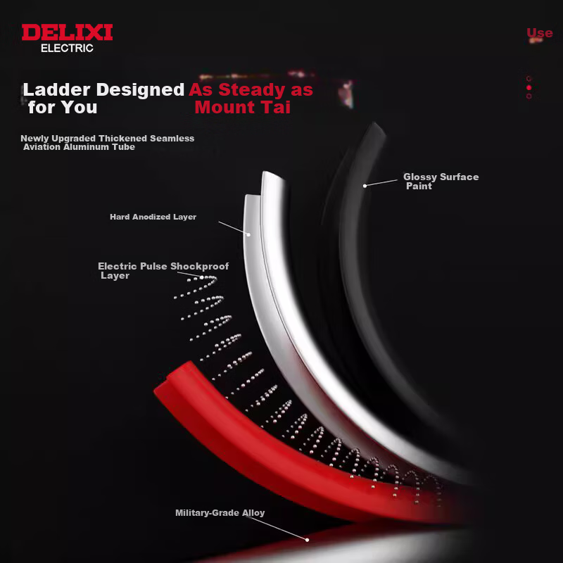 DELIXI Reinforced Aluminum Telescopic Ladder