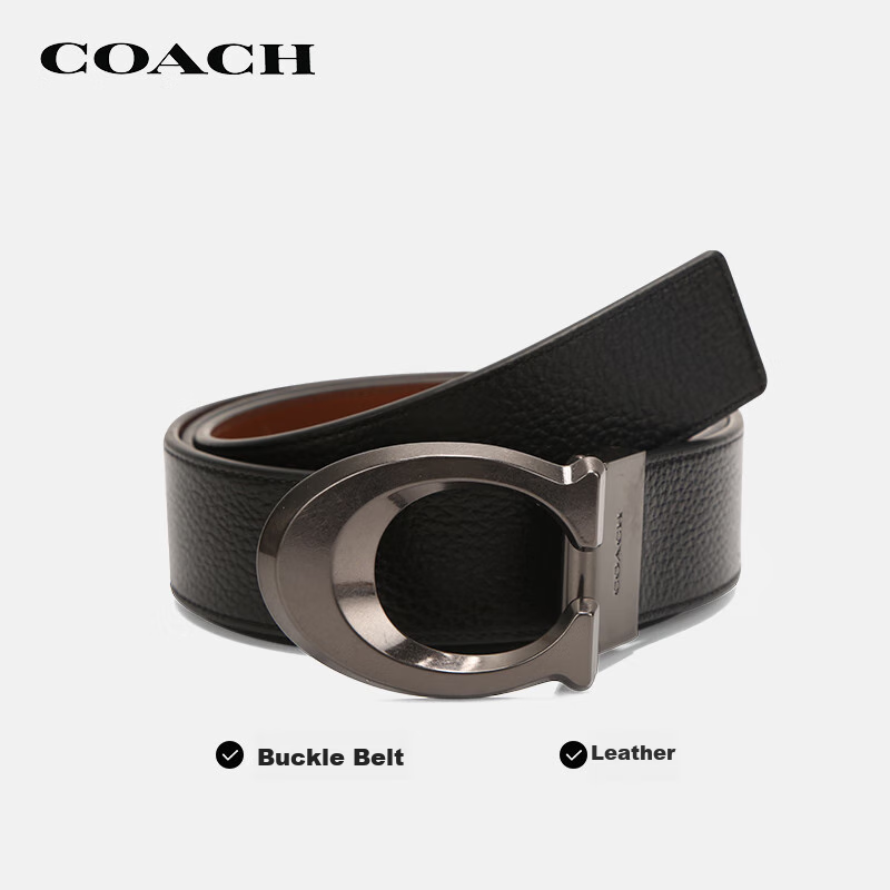 COACH Men's Wide Buckle Belt - New Year Gift