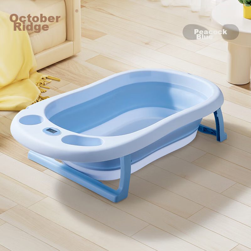 October Crystal Foldable Baby Bathtub Peacock Blue