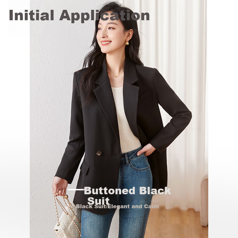 Chu Shen Black Women's Blazer for Work and Events