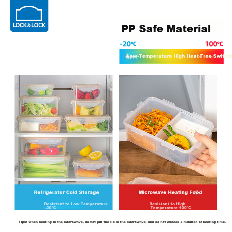 LOCK&LOCK Plastic Lunch Box with Fresh-Keeping Seal