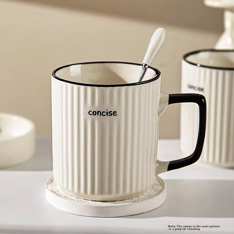 Baijie 400ML Ceramic Vertical Stripe Mug
