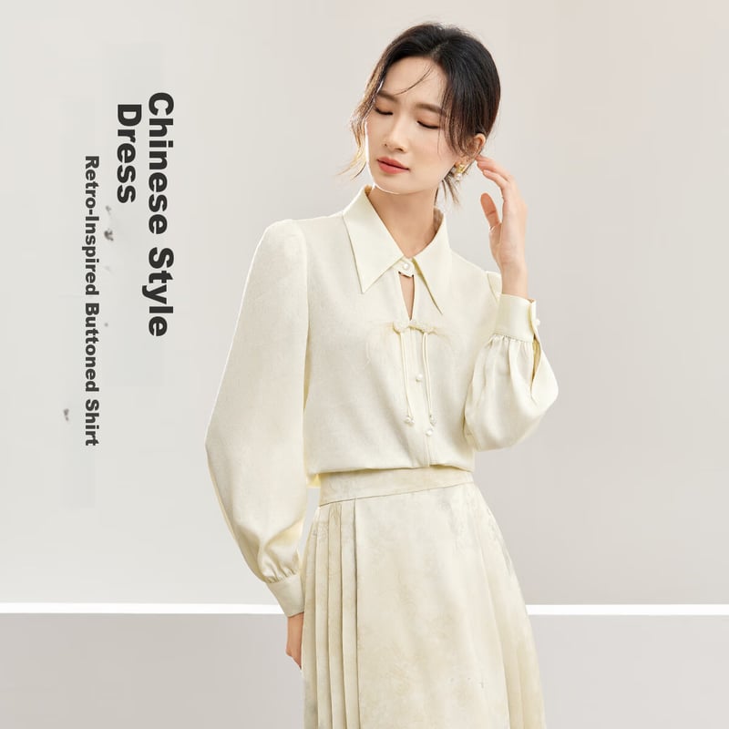 Sentubila Minimalist Long-Sleeve Openwork Shirt