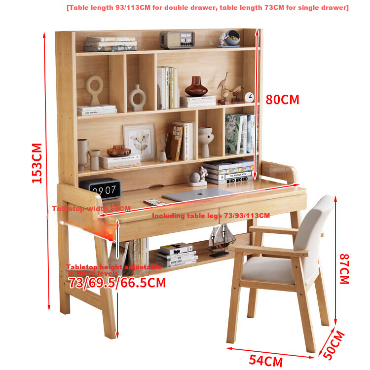 Six Core Hua Zhou Modern Simple Computer Desk with Bookshelf