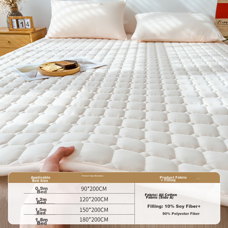 MUJI Class A Cotton Soybean Mattress Cover, Non-Slip Dorm Pad