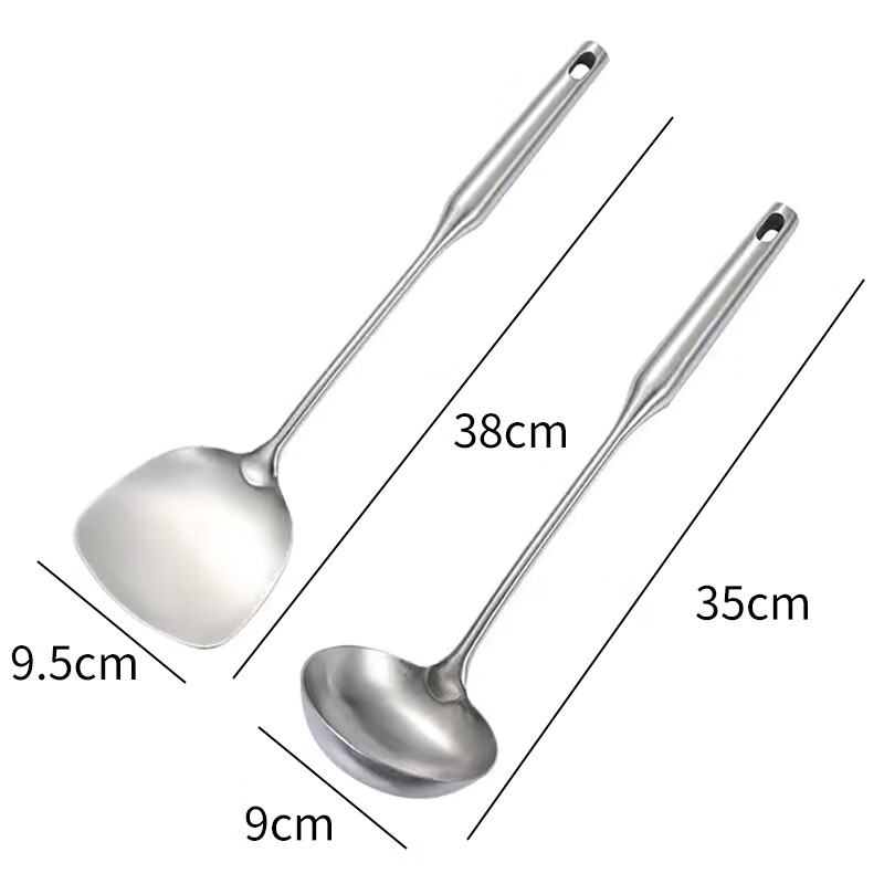 AOmeiyou 304 Stainless Steel Spatula and Ladle Set