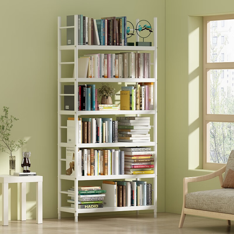 Anerya Steel Bookshelf - 6-Tier Floor-Standing Display