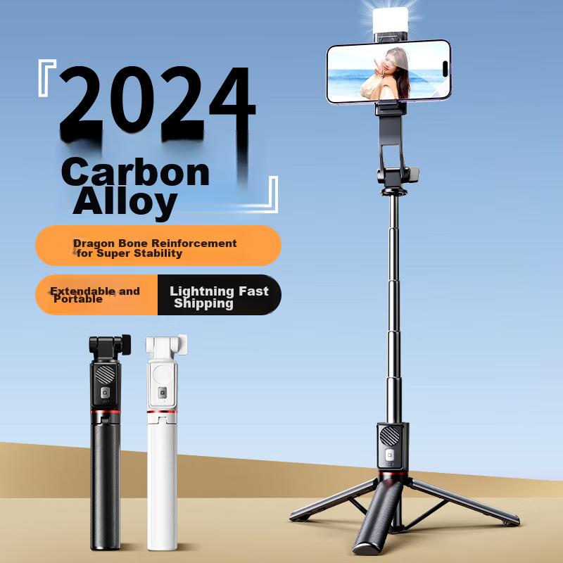 Kerunle Selfie Stick Tripod with LED Light