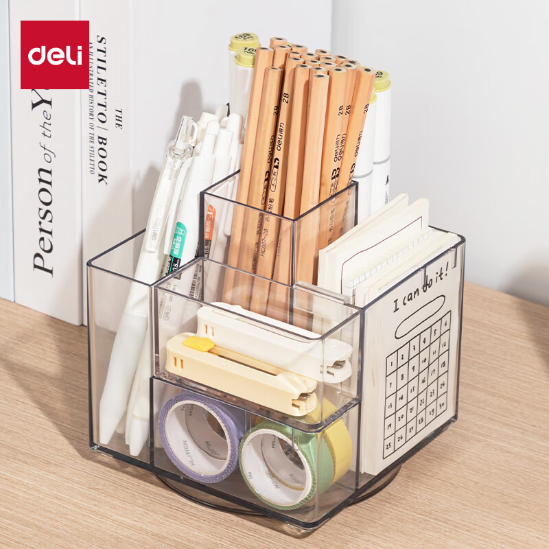 Deli Four-Tier Pen Holder - Black