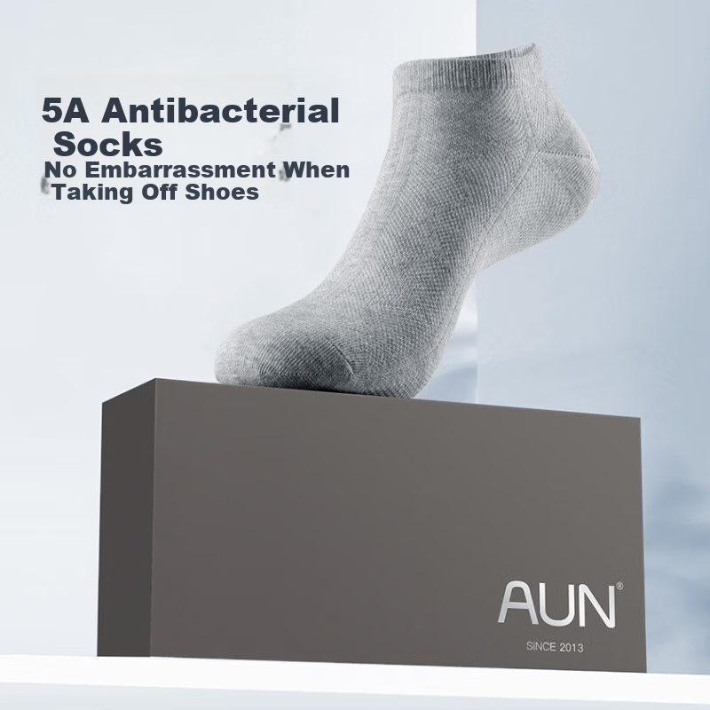 AUN Men's Silver Ion Antibacterial Sports Socks