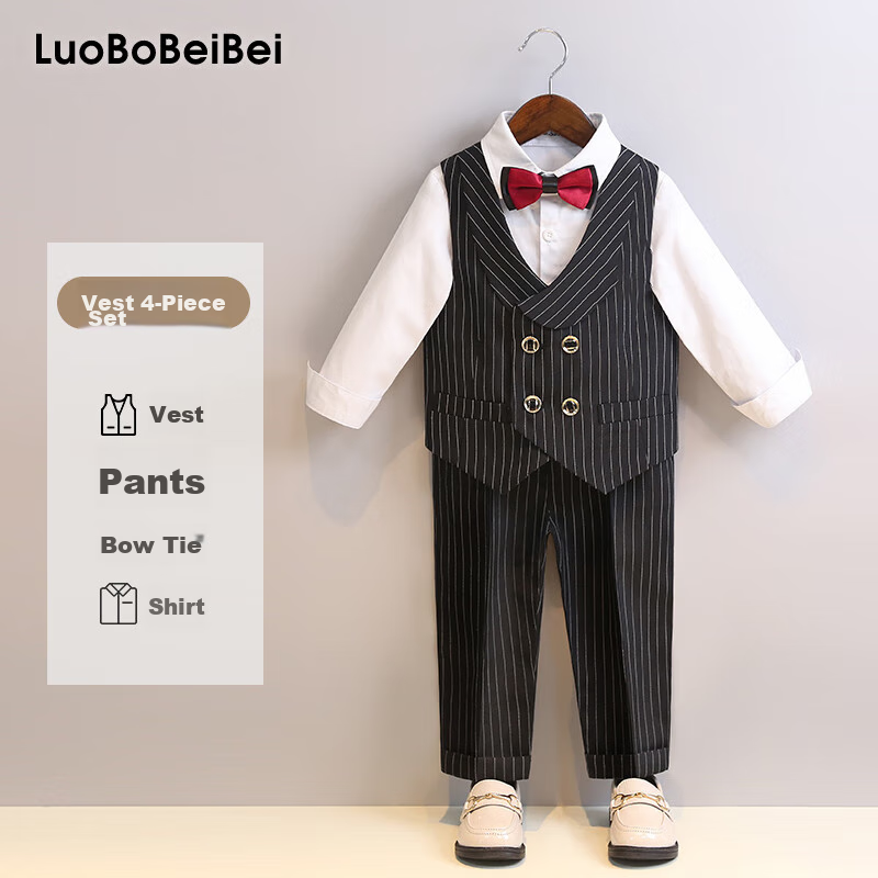 LUOBOBEIBEI Kids' British Striped Vest Performance Costume