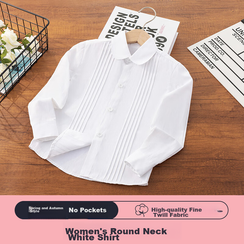 Yinuofang Kids White Long-Sleeve Shirt