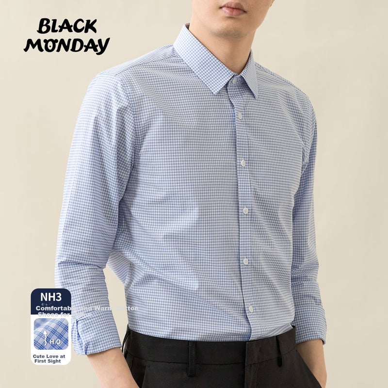 BLACKMONDAY Pure Cotton Plaid Shirt