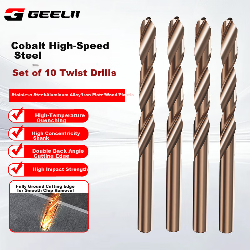 GeeLii Cobalt Drill Bits - 1.0mm Set of 10