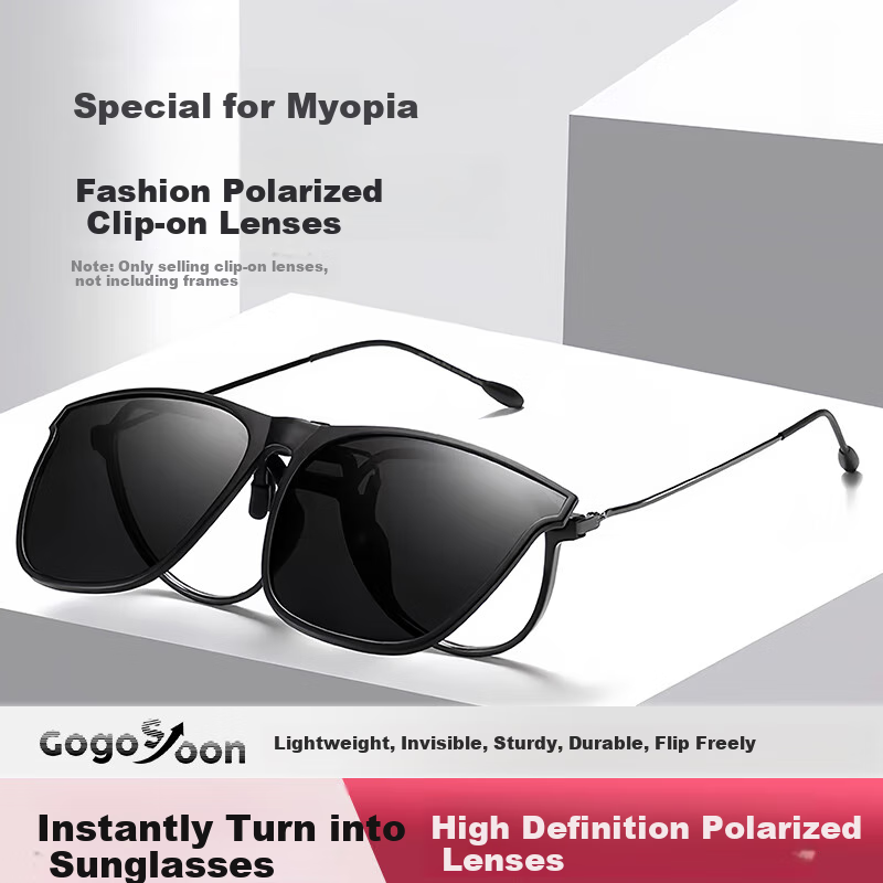 GOGOSOON Polarized Clip-On Glasses for Myopia