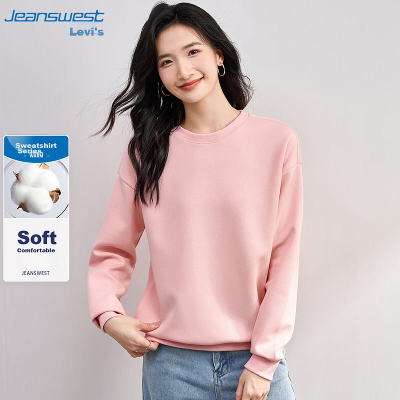 Jeanswest Women's Pink Round Neck Sweatshirt
