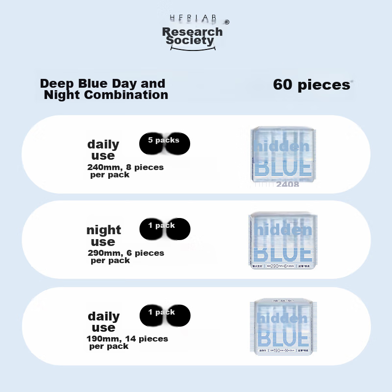 Herlab Deep Blue Ultra-Thin Sanitary Napkins