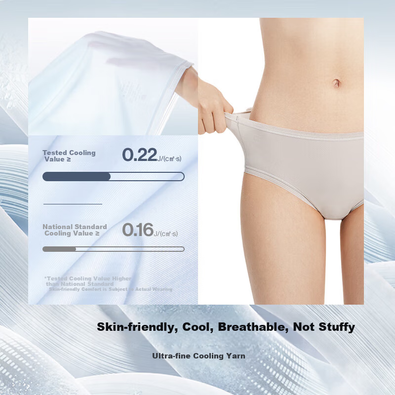 Ubras Women's 7A Antibacterial Ice Silk Underwear