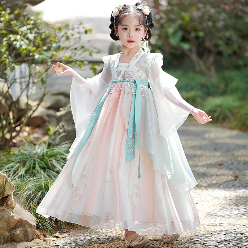 Anneyol Mid-Autumn Festival Hanfu Girls' Green Dress Size 160
