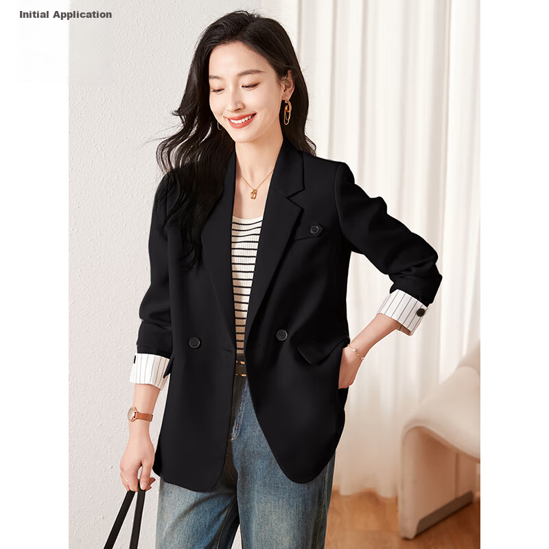 Chushen Women's Blazer Black M