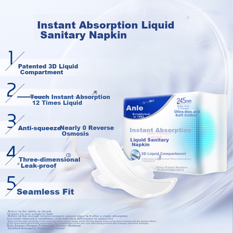 Anlele Ultra-Thin Sanitary Napkins 245mm 10 Pcs