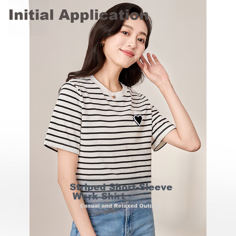 Chu Shen Women's Summer Striped T-Shirt