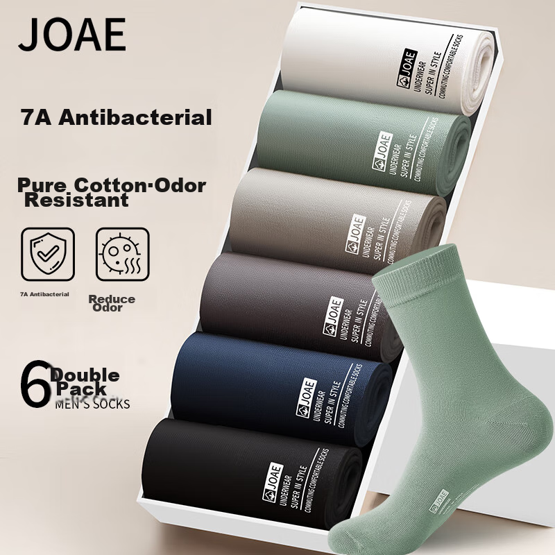 JOAE Pure Cotton Odor-Resistant Men's Socks