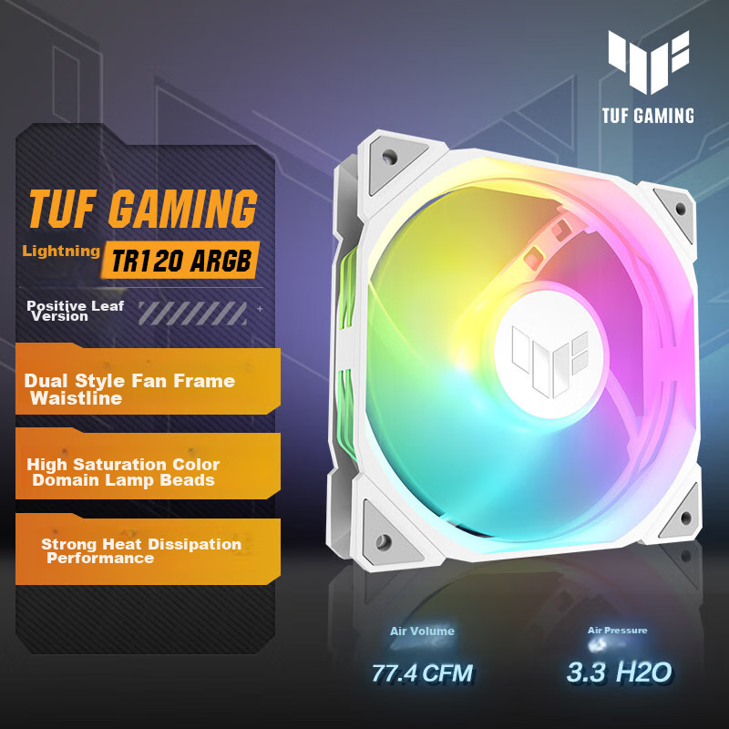 ASUS TUF GAMING TR120 Thunder Light White ARGB Case Fan