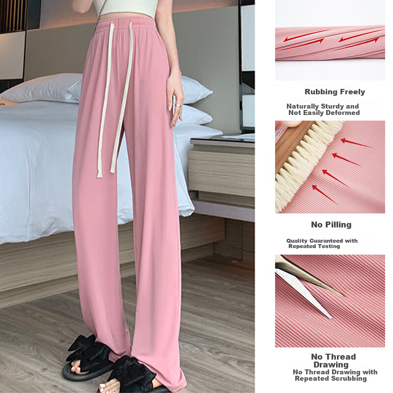 LangSha Ice Silk Wide-Leg Pants
